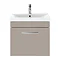 Brooklyn 500mm Stone Grey Wall Hung Vanity Unit - Single Drawer Large Image