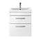 Brooklyn 500mm White Gloss 2 Drawer Wall Hung Vanity Unit  Profile Large Image