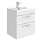 Brooklyn 500mm White Gloss 2 Drawer Wall Hung Vanity Unit Large Image