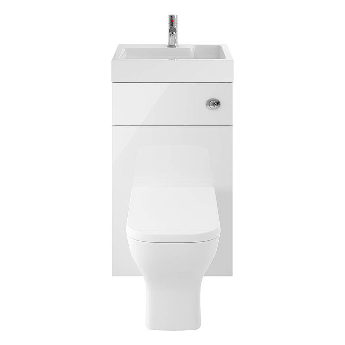 Brooklyn 500mm White Gloss 2-In-1 Combined Wash Basin & Toilet  Standard Large Image