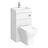 Brooklyn 500mm White Gloss 2-In-1 Combined Wash Basin & Toilet  In Bathroom Large Image