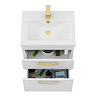 Brooklyn 500mm White Gloss Wall Hung Vanity Unit - 2 Drawer with Brushed Brass Handles