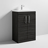 Brooklyn 600 Black Floor Standing Vanity Unit with Thin-Edge Basin  Standard Large Image