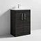 Brooklyn 600 Black Floor Standing Vanity Unit with Thin-Edge Basin Standard Large Image