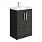 Brooklyn 600 Black Floor Standing Vanity Unit with Thin-Edge Basin Large Image