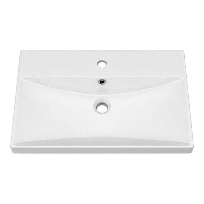 Brooklyn 600 Black Wall Hung 1-Drawer Vanity Unit with Thin-Edge Basin Profile Large Image