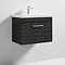 Brooklyn 600 Black Wall Hung 1-Drawer Vanity Unit with Thin-Edge Basin  Standard Large Image