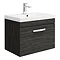 Brooklyn 600 Black Wall Hung 1-Drawer Vanity Unit with Thin-Edge Basin Large Image