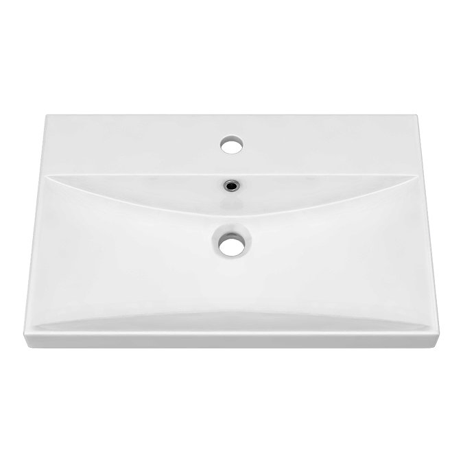 Brooklyn 600 Gloss Grey Floor Standing Vanity Unit with Thin-Edge Basin Profile Large Image