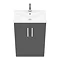 Brooklyn 600 Gloss Grey Floor Standing Vanity Unit with Thin-Edge Basin In Bathroom Large Image