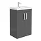 Brooklyn 600 Gloss Grey Floor Standing Vanity Unit with Thin-Edge Basin Large Image