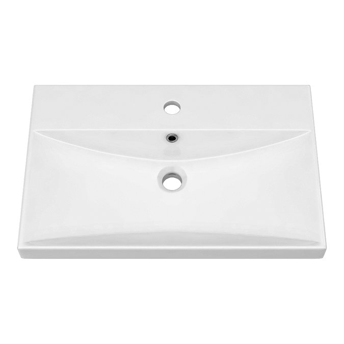 Brooklyn 600 Gloss Grey Wall Hung 1-Drawer Vanity Unit with Thin-Edge Basin Profile Large Image