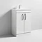 Brooklyn 600 Gloss White Floor Standing Vanity Unit with Thin-Edge Basin  Standard Large Image