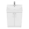 Brooklyn 600 Gloss White Floor Standing Vanity Unit with Thin-Edge Basin  In Bathroom Large Image