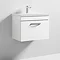 Brooklyn 600 Gloss White Wall Hung 1-Drawer Vanity Unit with Thin-Edge Basin  Feature Large Image