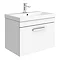 Brooklyn 600 Gloss White Wall Hung 1-Drawer Vanity Unit with Thin-Edge Basin Large Image