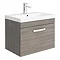 Brooklyn 600 Grey Avola Wall Hung 1-Drawer Vanity Unit with Thin-Edge Basin Large Image