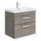 Brooklyn 600 Grey Avola Wall Hung 2 Drawer Vanity Unit with Thin-Edge Basin Large Image