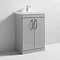 Brooklyn 600 Grey Mist Floor Standing Vanity Unit with Thin-Edge Basin  Feature Large Image