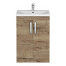 Brooklyn 600mm Brown Oak Vanity Unit - Floor Standing 2 Door Unit