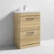 Brooklyn 600 Natural Oak Floor Standing 2 Drawer Vanity Unit with Thin-Edge Basin Standard Large Image