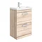 Brooklyn 600 Natural Oak Floor Standing 2 Drawer Vanity Unit with Thin-Edge Basin Large Image