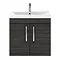 Brooklyn 600mm Black 2 Door Wall Hung Vanity Unit In Bathroom Large Image
