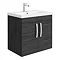 Brooklyn 600mm Black 2 Door Wall Hung Vanity Unit Large Image