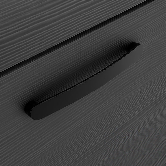 Brooklyn 600mm Black Vanity Unit - Floor Standing 2 Drawer Unit with Matt Black Handles