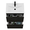 Brooklyn 600mm Black Vanity Unit - Floor Standing 2 Drawer Unit with Matt Black Handles