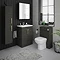 Brooklyn 600mm Black Vanity Unit with Brushed Brass Handles  Standard Large Image