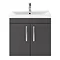 Brooklyn 600mm Gloss Grey 2 Door Wall Hung Vanity Unit In Bathroom Large Image