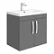 Brooklyn 600mm Gloss Grey 2 Door Wall Hung Vanity Unit Large Image