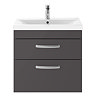 Brooklyn 600mm Gloss Grey 2 Drawer Wall Hung Vanity Unit  Feature Large Image