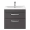 Brooklyn 600mm Gloss Grey 2 Drawer Wall Hung Vanity Unit  Feature Large Image