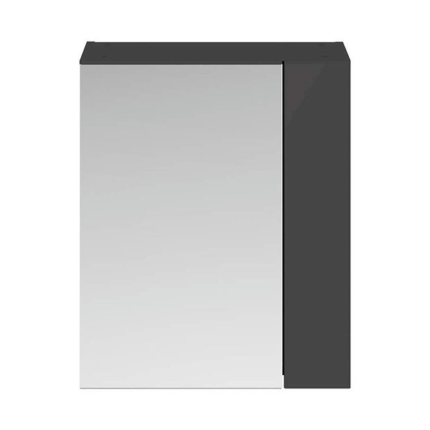 Brooklyn 600mm Gloss Grey Bathroom Mirror & Fascia Victorian Plumbing UK
