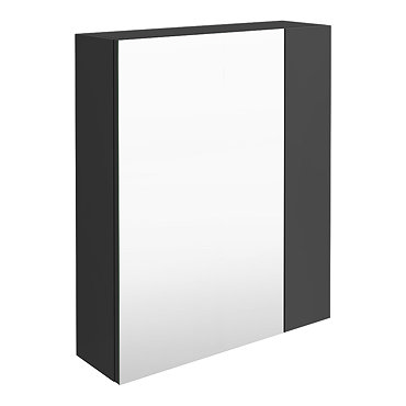 Brooklyn 600mm Gloss Grey Bathroom Mirror & Fascia Cabinet  Profile Large Image