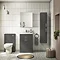 Brooklyn 600mm Gloss Grey Vanity Unit - Floor Standing 2 Door Unit  In Bathroom Large Image