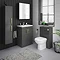 Brooklyn 600mm Gloss Grey Vanity Unit with Brushed Brass Handles  Standard Large Image