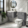 Brooklyn 600mm Gloss Grey Wall Hung Vanity Unit - Single Drawer