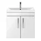 Brooklyn 600mm Gloss White 2 Door Wall Hung Vanity Unit In Bathroom Large Image