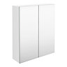 Brooklyn 600mm Gloss White Bathroom Mirror Cabinet - 2 Door Large Image