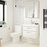 Brooklyn 600mm Gloss White Bathroom Mirror & Fascia Cabinet  Profile Large Image