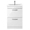 Brooklyn 600mm Gloss White Vanity Unit - Floor Standing 2 Drawer Unit Standard Large Image