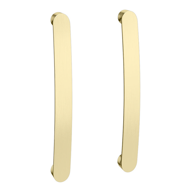 Brooklyn 600mm Gloss White Vanity Unit with Brushed Brass Handles Feature Large Image