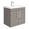 Brooklyn 600mm Grey Avola 2 Door Wall Hung Vanity Unit Large Image