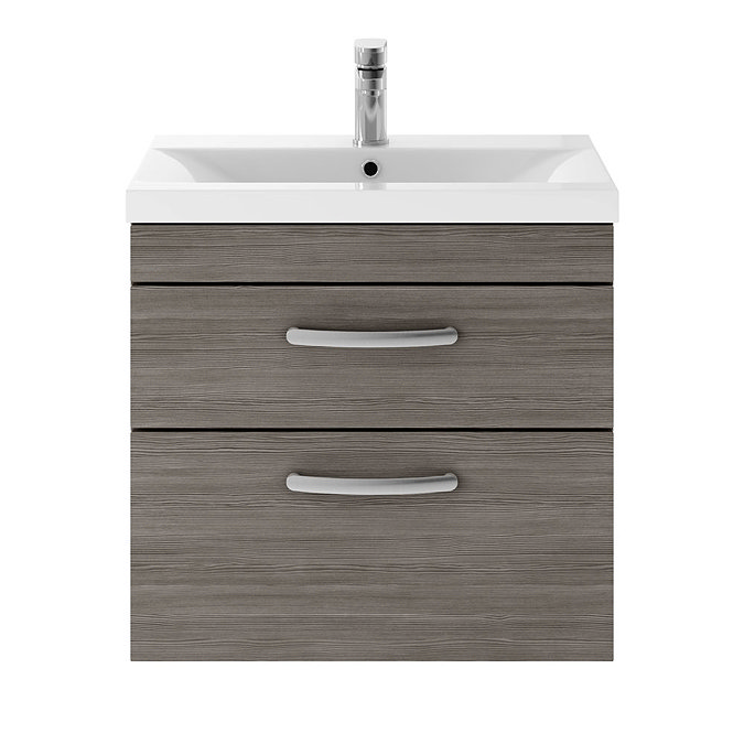 Brooklyn 600mm Grey Avola 2 Drawer Wall Hung Vanity Unit  Profile Large Image