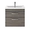 Brooklyn 600mm Grey Avola 2 Drawer Wall Hung Vanity Unit  Profile Large Image