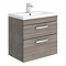 Brooklyn 600mm Grey Avola 2 Drawer Wall Hung Vanity Unit
