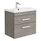 Brooklyn 600mm Grey Avola 2 Drawer Wall Hung Vanity Unit Large Image